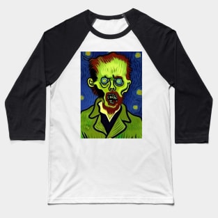 PURPLE BACKGROUND ZOMBIE IN VAN GOGH STYLE Baseball T-Shirt